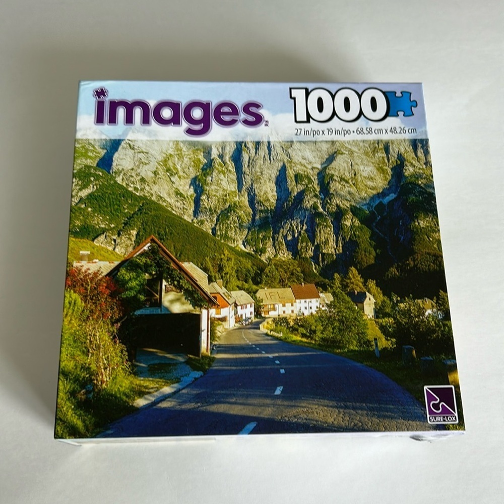 ❤️ BNIB Sealed 1000 Piece Images Sure-Lox Alpine Mountain Village Puzzle 27”x19”